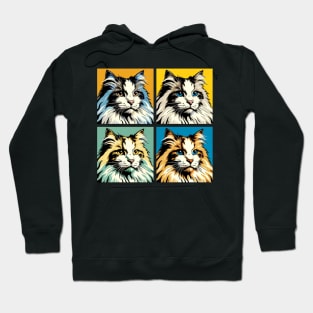 Domestic Medium Hair Pop Art - Cat Lovers Hoodie